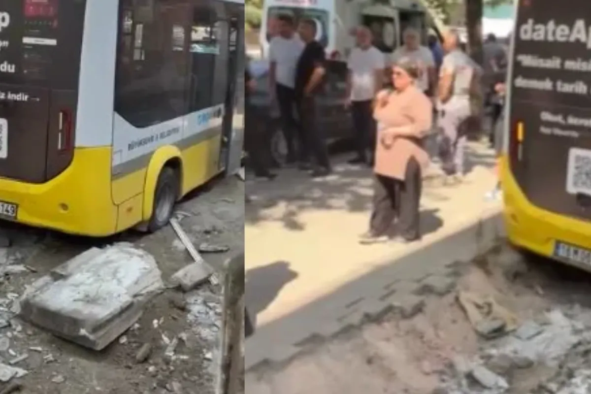 İnegöl'de Korku Dolu Anlar! Minibüs Böyle Uçtu