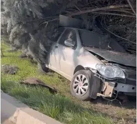 İnegöl'de feci kaza! Sürücü yaralandı, araç pert oldu İnegöl'de feci kaza! Sürücü yaralandı, araç pert oldu