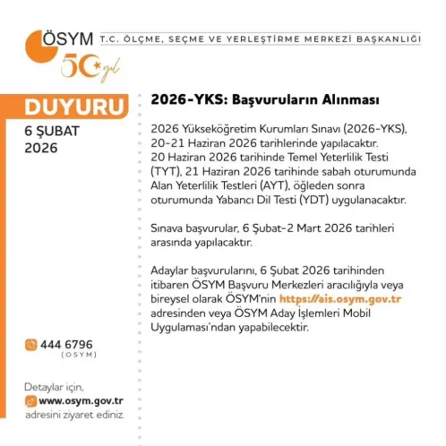YKS başvuruları başladı