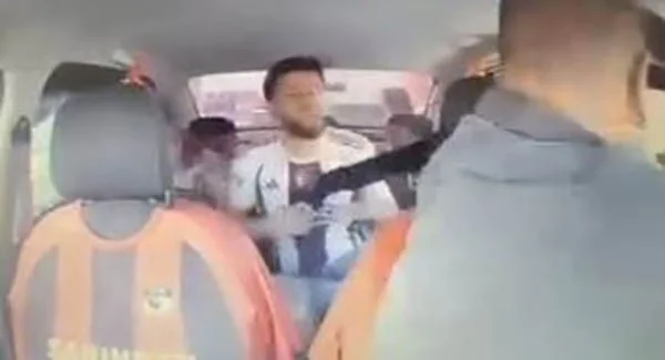 Rehin alınan taksicinin cesur müdahalesi kamerada