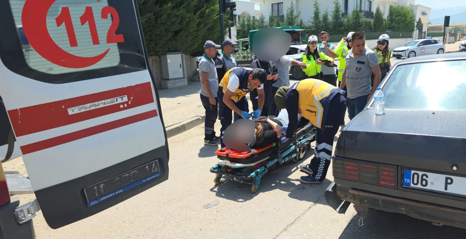 İnegöl'de korkutan kaza! Karşı şeride savruldu